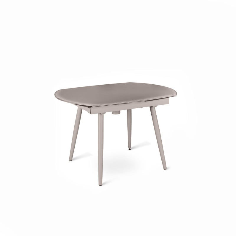 Rozkładany stół Kyoto Four w kolorze gołębiej szarości ze szkła hartowanego o długości do 180 cm