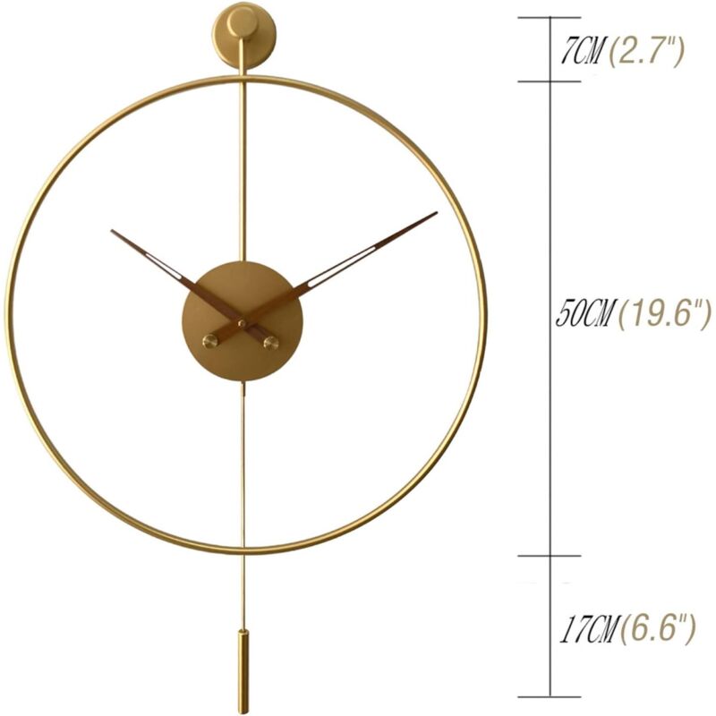 Horloge Murale,Pendule Murales Silencieuse Horloge Moderne Decorative pour Cuisine Chambre Salon Bureau - 50cm - 2