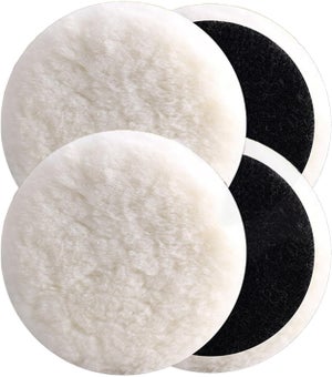 6 Pièces Tampon De Polissage En Laine D'Agneau 125 Mm - Kit Disques Polissage Voiture Pour Ponçage Et Cirage
