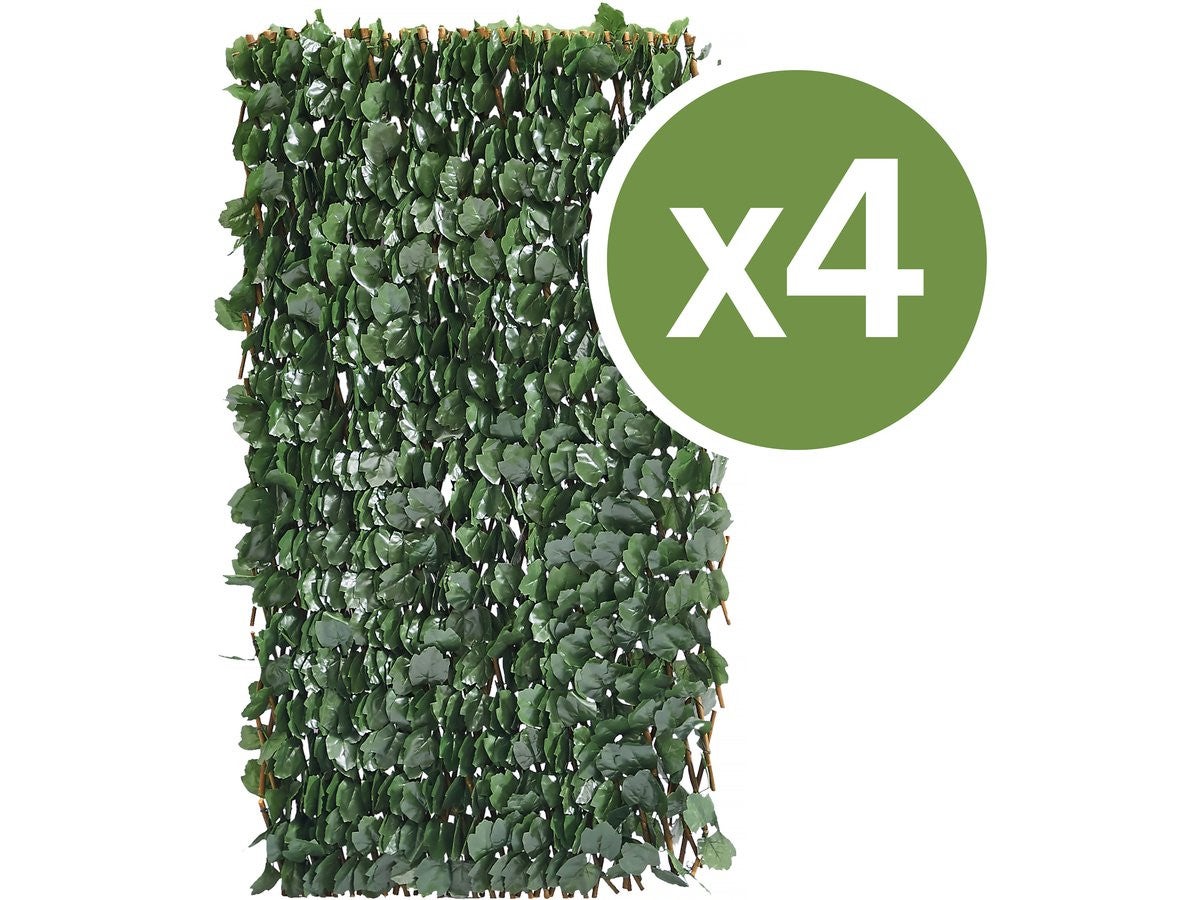 Zestaw 4 ogrodzen z kraty wierzbowej