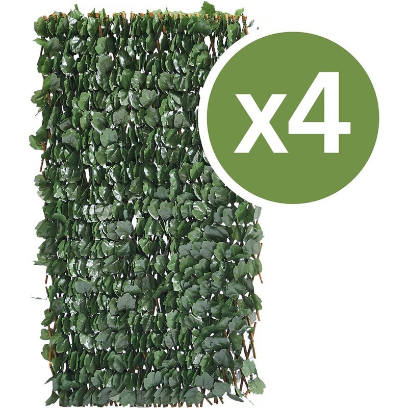 Zestaw 4 ogrodzen z kraty wierzbowej