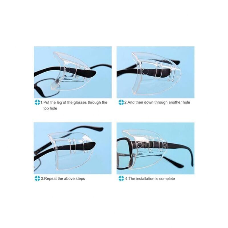 Lunettes de sécurité - Protections latérales transparentes - Conviennent aux lunettes de petite et moyenne taille - 3