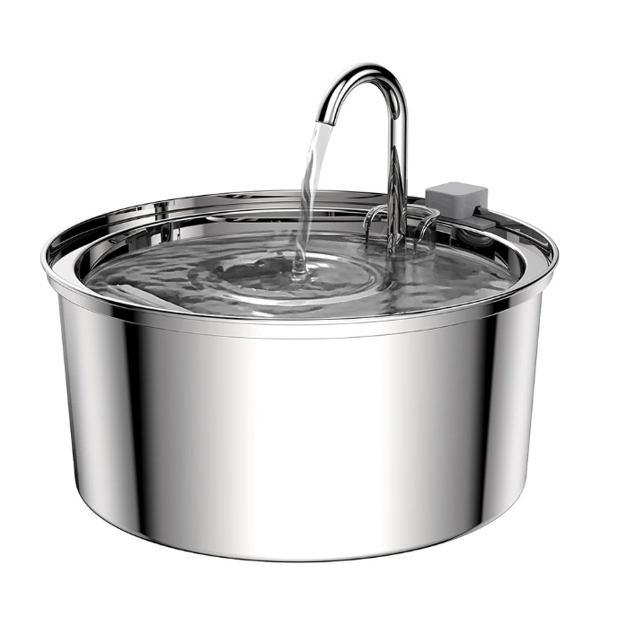 Fontaine à Eau Pour Chat Et Chien Sibays 15L En Inox - Grande Capacité, Filtre 5 étapes, Ultra Silencieuse Avec Indicateur LED