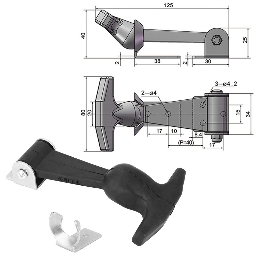 Chiusure con fibbia in gomma e acciaio zincato, buon assorbimento degli urti, accessori per cofano motore A25 - 5