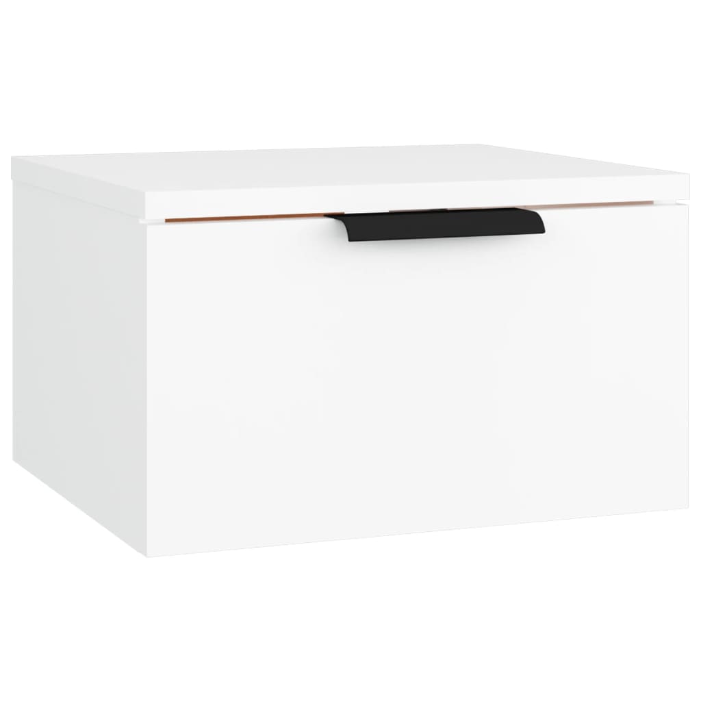 Mesita de noche de pared，Mesilla de noche flotante blanco 34x30x20 cm CFW23732 - 2