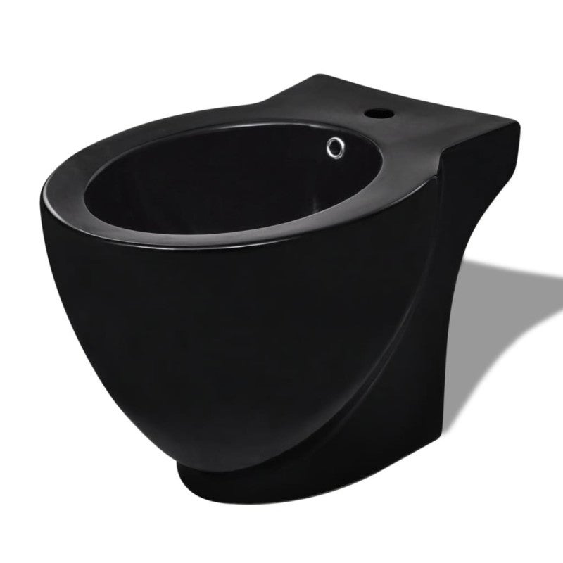 Bidet rond à poser en céramique sanitaire noir - 2