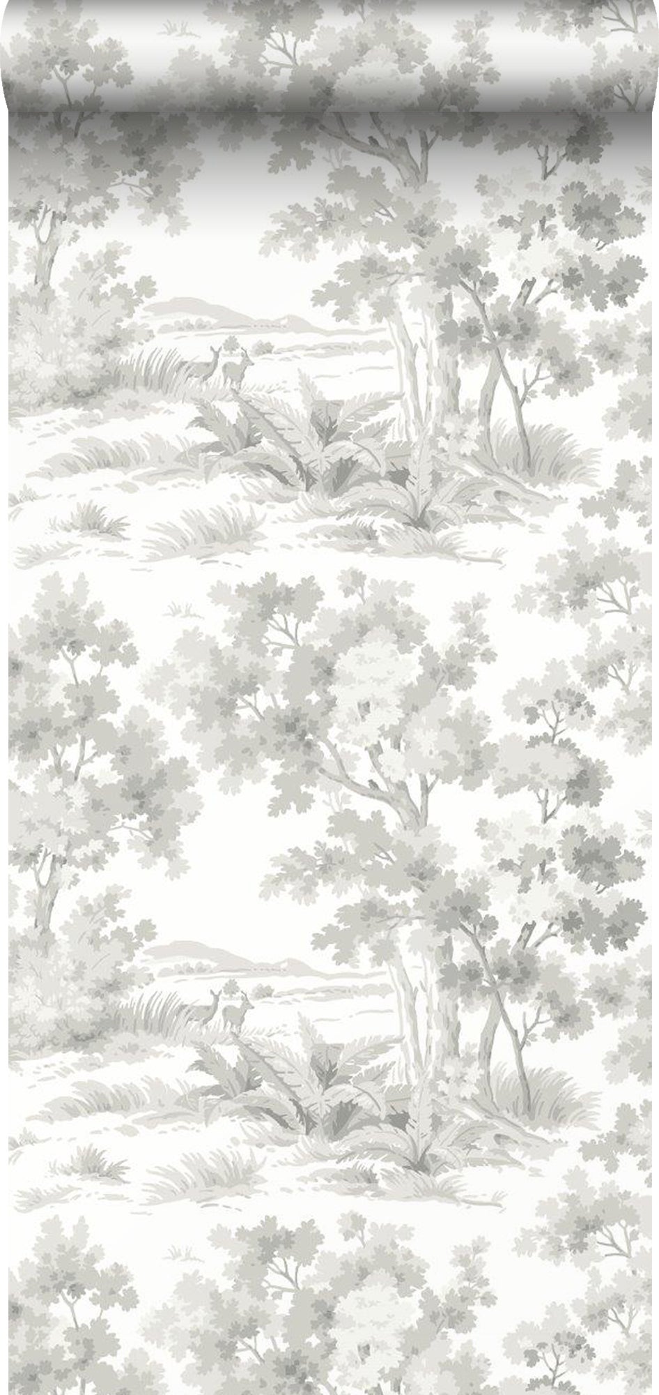 Papel pintado paisaje boscoso gris - 53 cm x 10.05 m - borastapeter