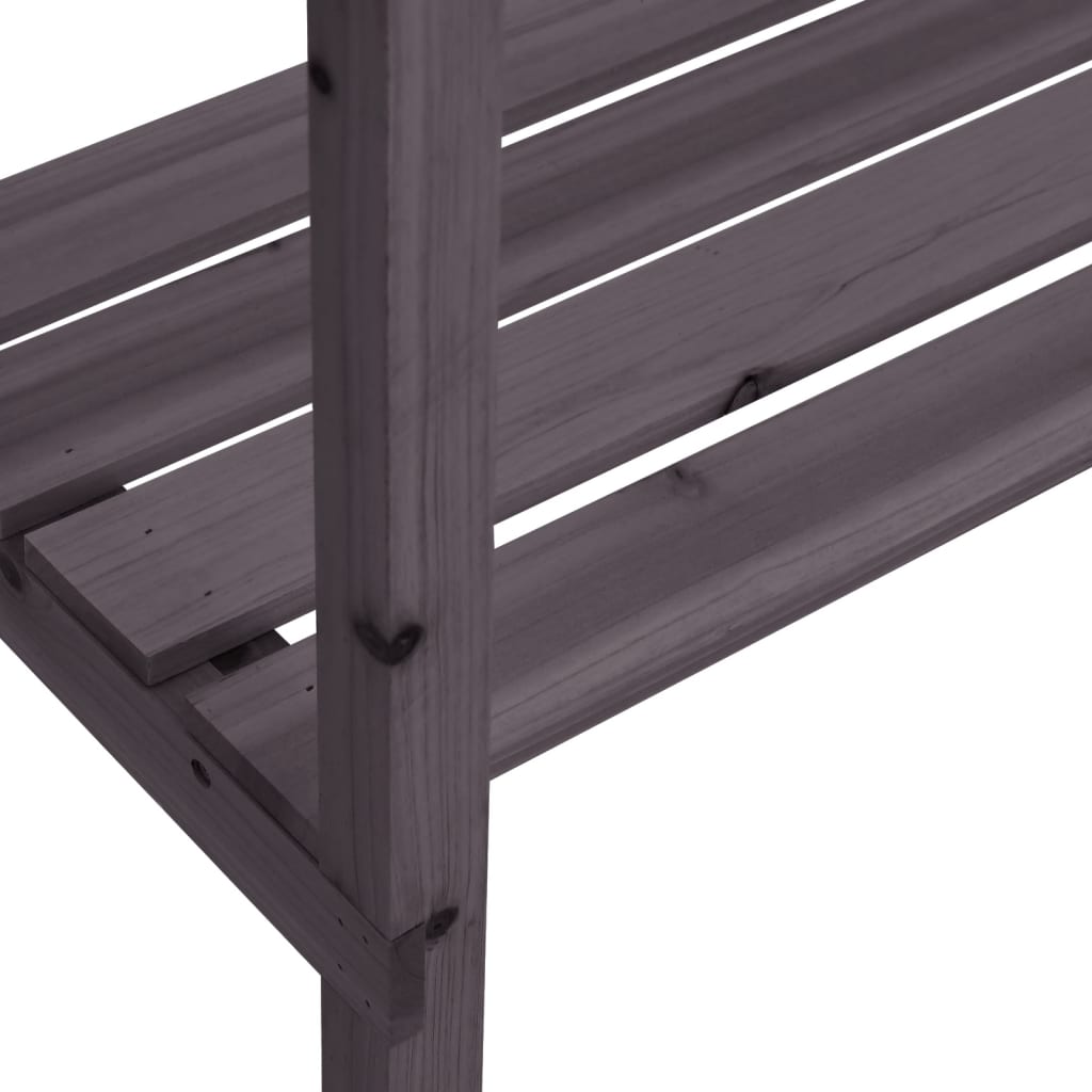 Jardinière | Table à plantes avec étagères gris 78x38x82,5 cm bois de sapin CFW71145 - 8