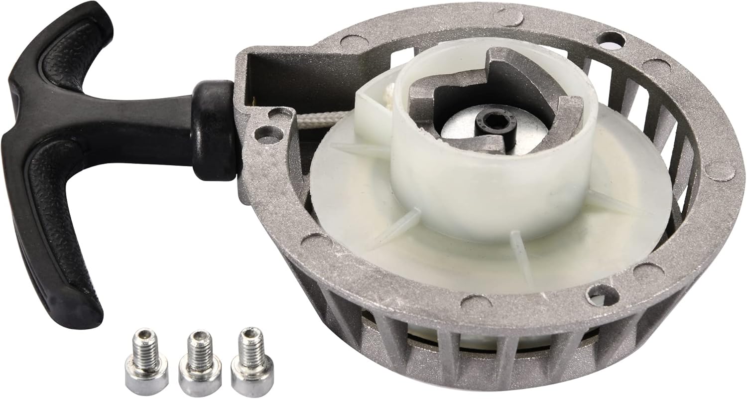1PZ FPS-H24 Démarreur à Recul Universel Pour Moteur 33-50cc - Compatible Débroussailleuse, Générateur, Tondeuse, Scooter - Entraxe 67mm