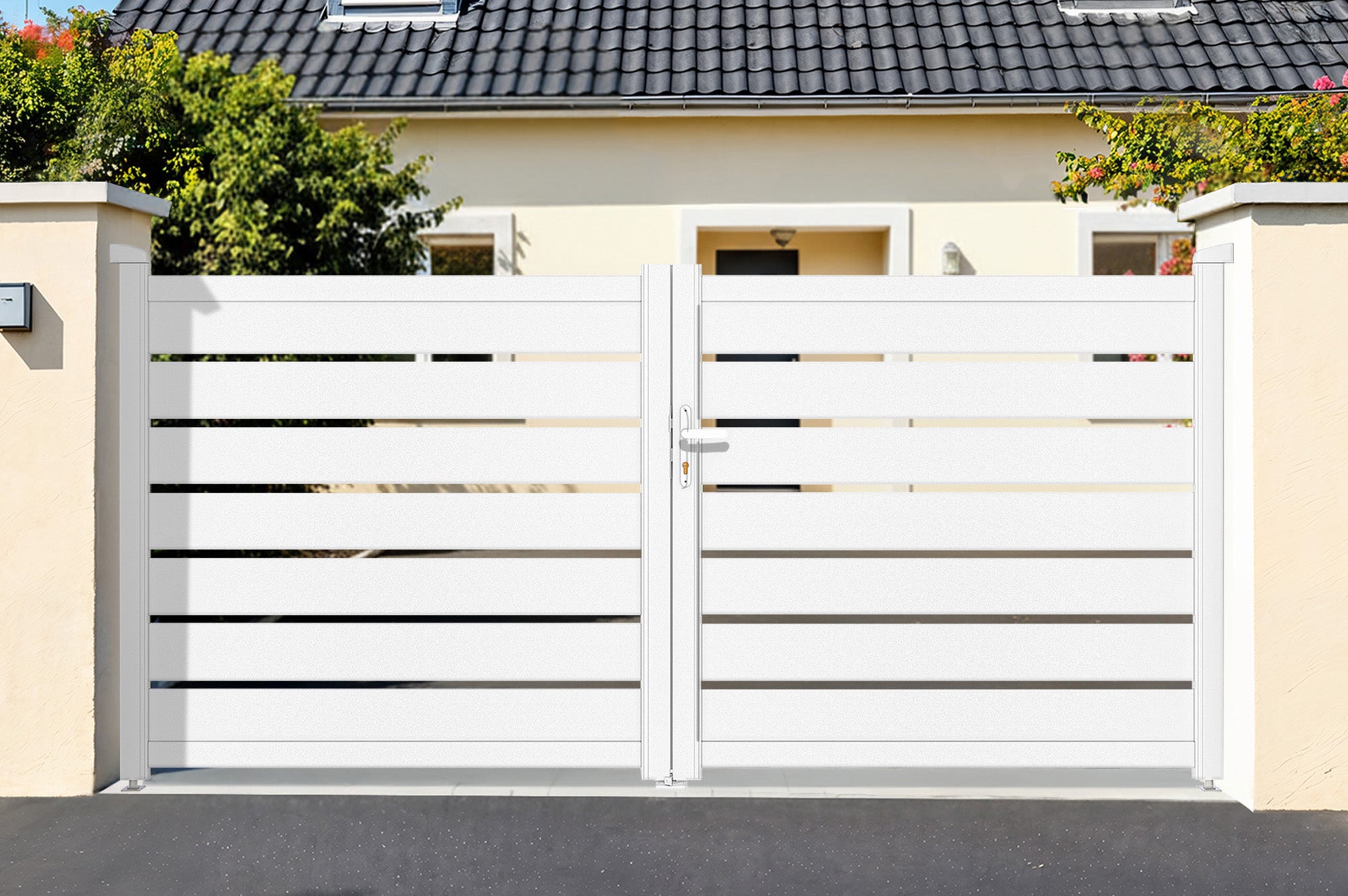 Brama skrzydłowa 3,5m VOGEL H.140 białe aluminium