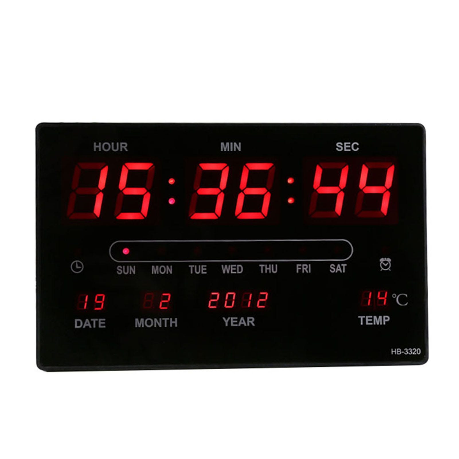 Calendario Pantalla LED Reloj electrónico digital con temperatura