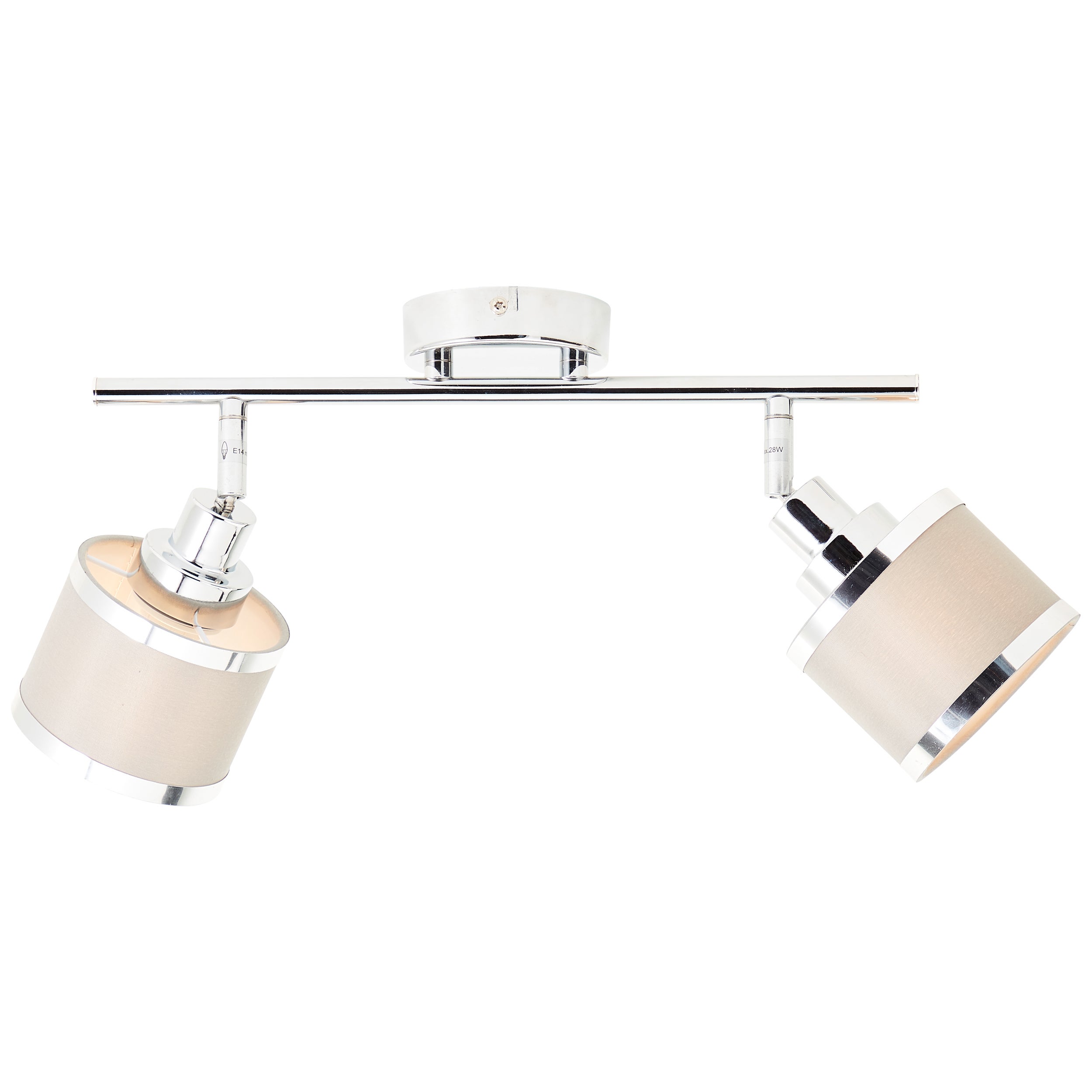 Brilliant Alexia spot lampa tuba 2-lichts chrom/szary metal 2x D45, E14, 28 W - 3