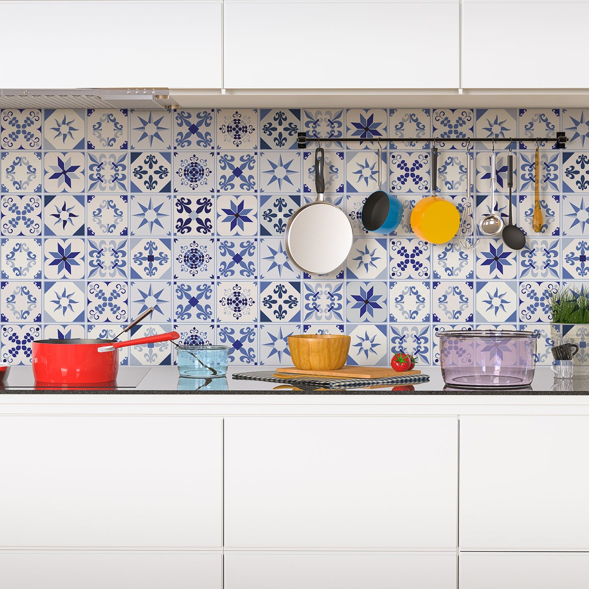 24 adesivi piastrelle di cemento azulejos ciara - Sticker adesivo - adesivi murali - 24stickers15x15cm - 5