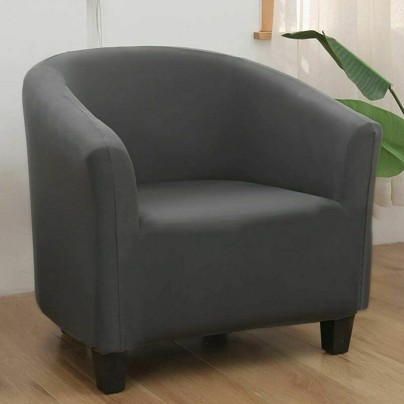Housse de Fauteuil Cabriolet Extensible,Housse de Chaise de Fauteuil Chesterfield pour Comptoir Bar Salon Salle de Réunion,Gris - 5