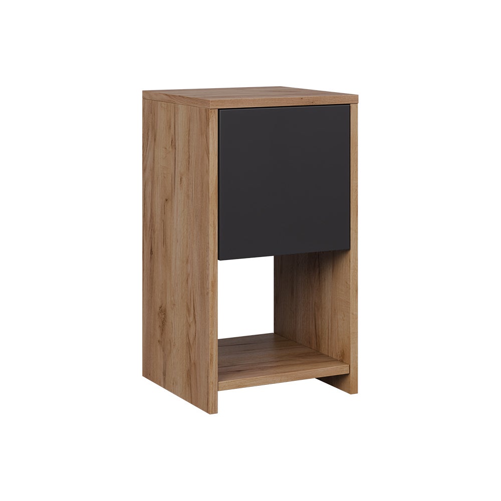 Vicco Stolik nocny Evo, Złoty dąb power/antracyt, 30 x 55 cm z 3 szufladami