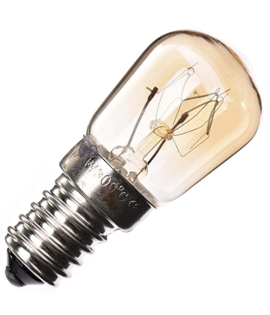 LAMPADINA ALOGENA DA FORNO ATTACCO E14 25W MAX 300°C LAMPADINA ALOGENA DA FORNO ATTACCO E14 25W MAX 300°C