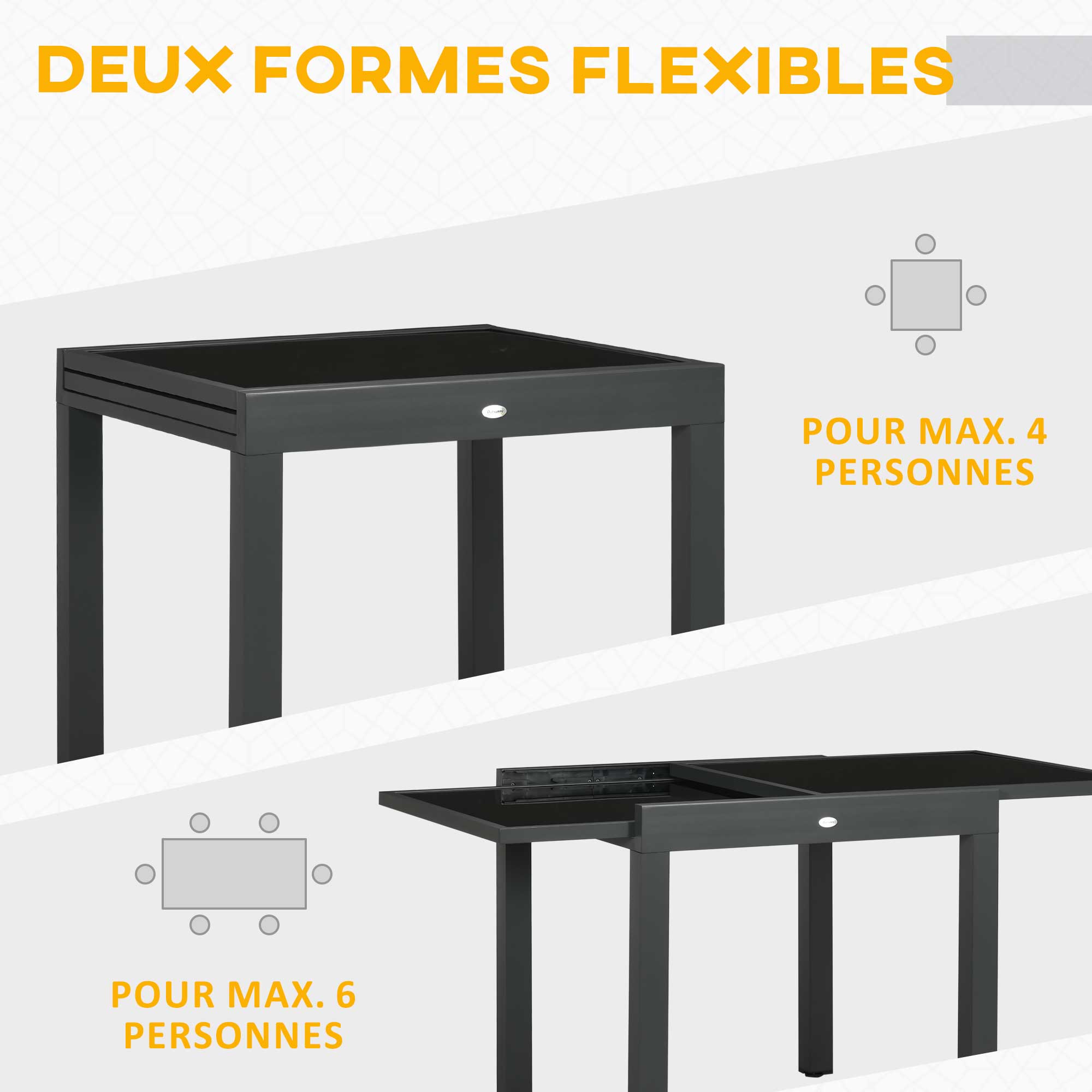 Table de jardin extensible Aluminium Outsunny - 4
