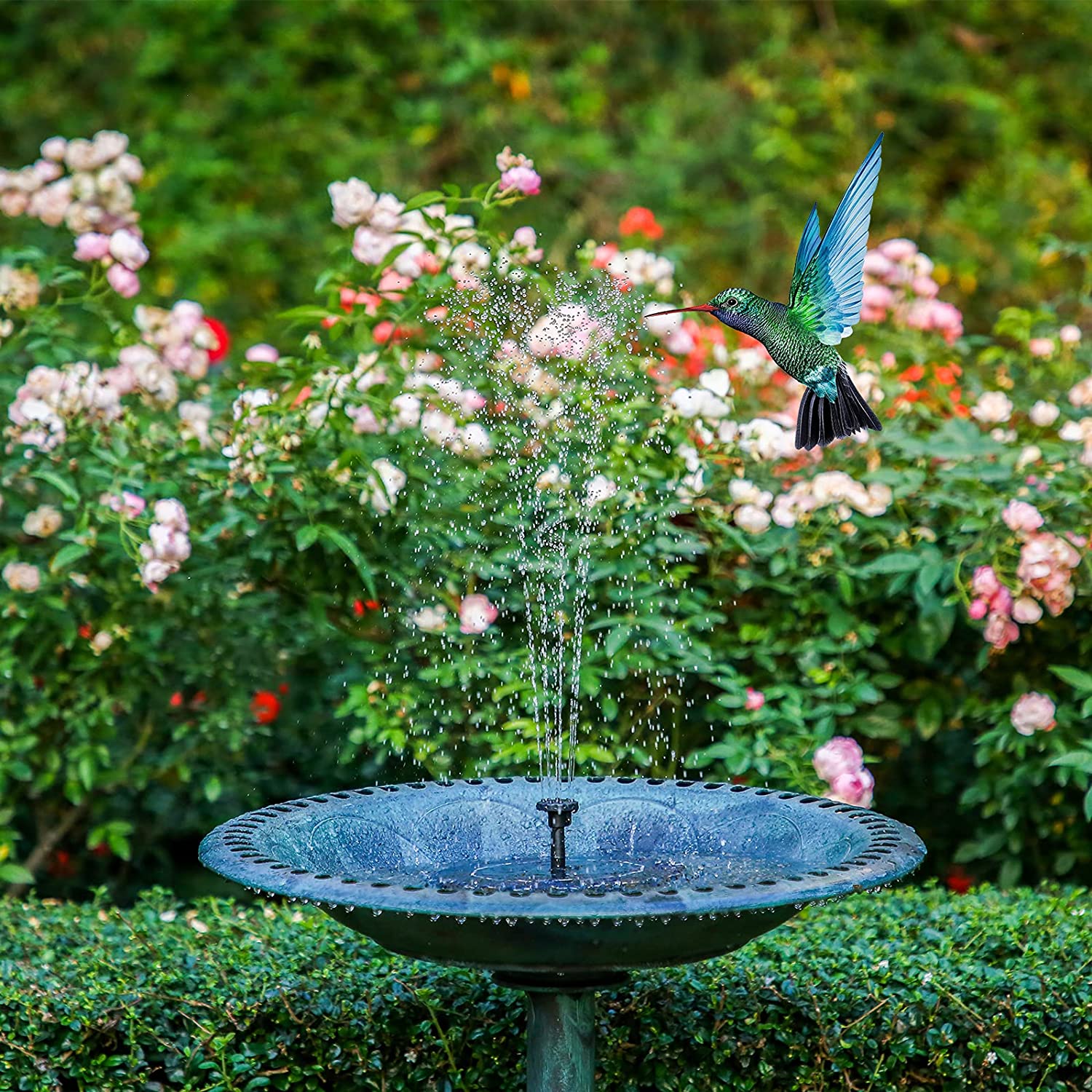 Fontaine solaire décorative 16 cm Noir - 5
