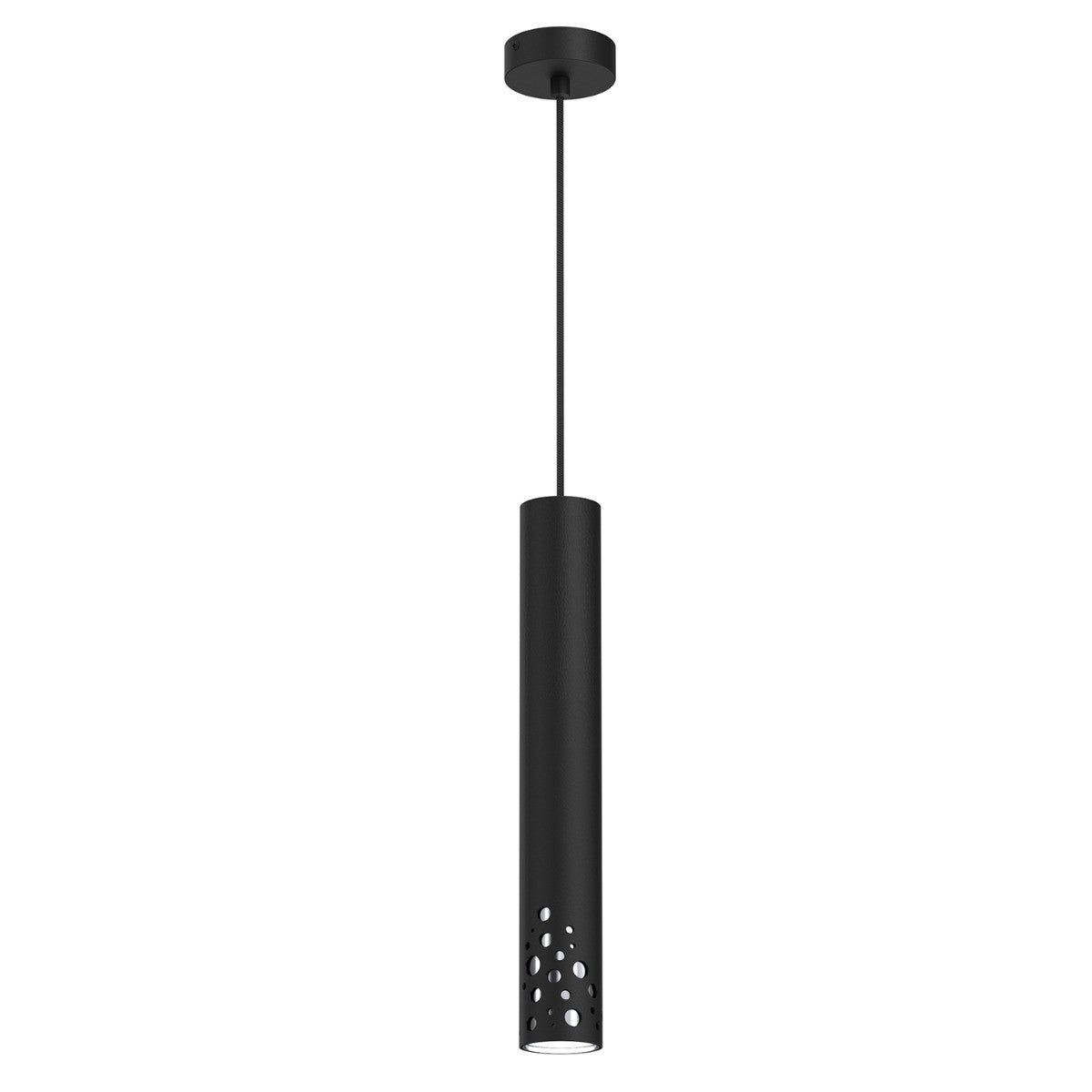 Lampa wisząca Altro Buble czarny mat-chromowana 1xGU10x8W tuba wym: 130 x 8 x 8 cm metal Luminex