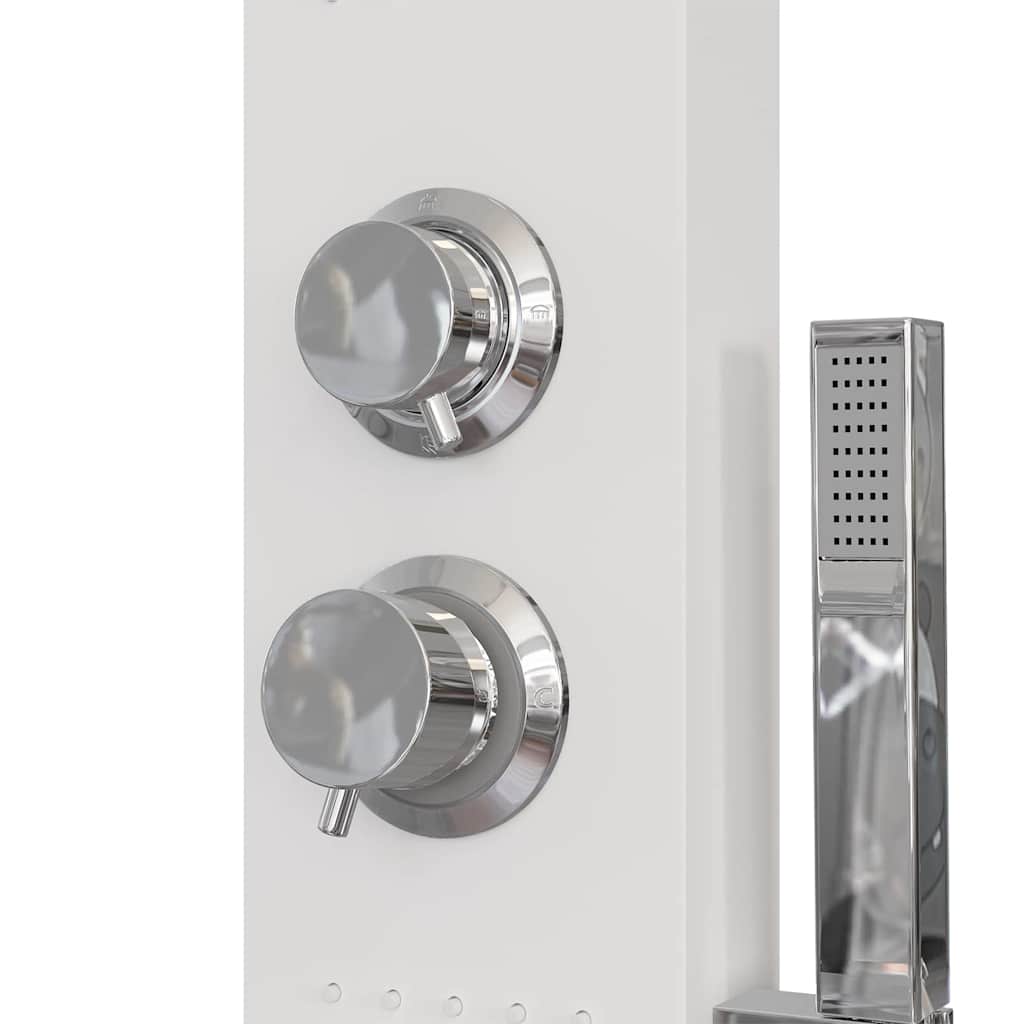 vidaXL Pannello Doccia in Alluminio Bianco - 6