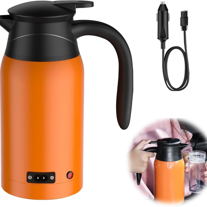 Czajnik elektryczny samochodowy, kubek z podgrzewaczem samochodowym i regulacją temperatury, do gorącej wody i kawy, 1000 ml, 12 V