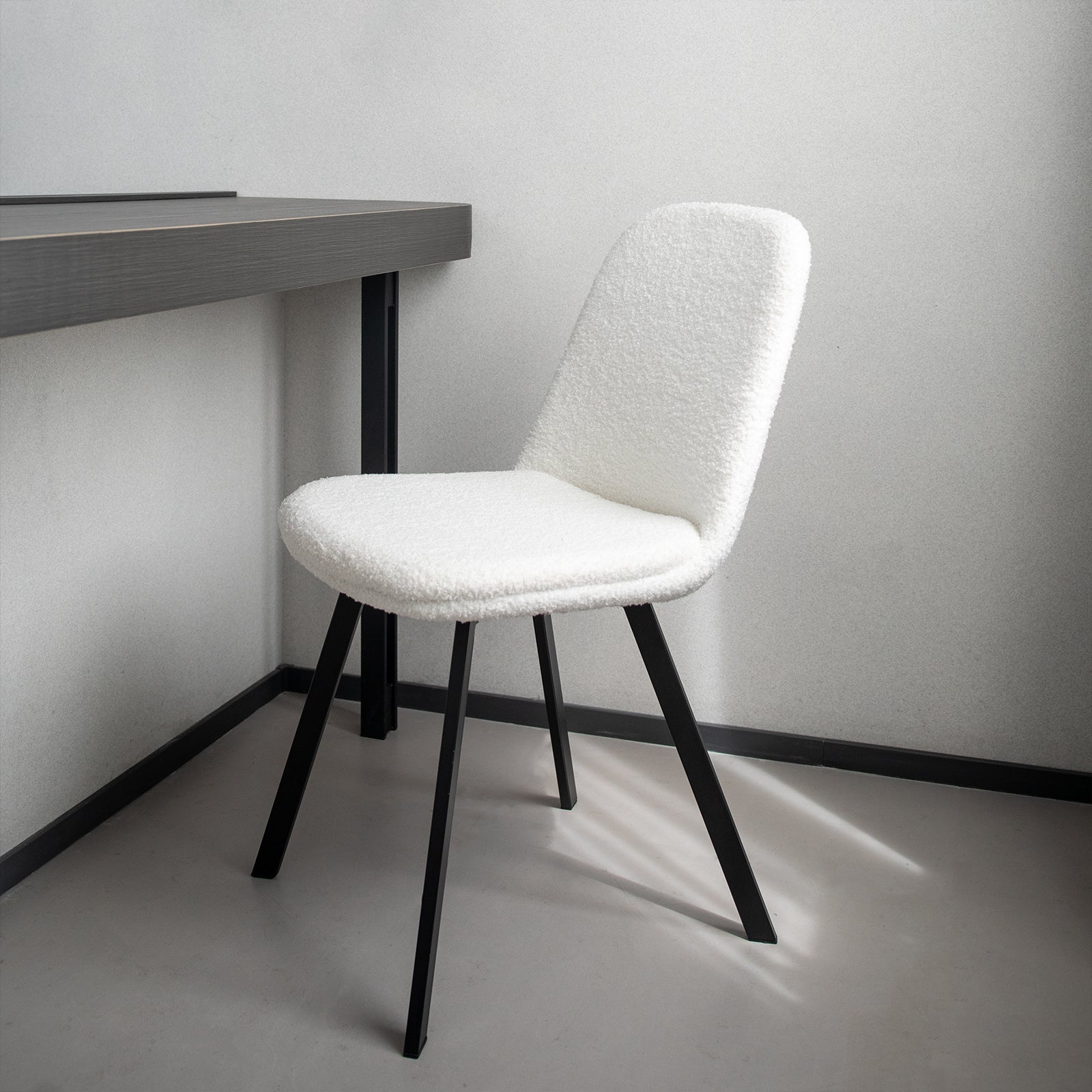 Krzesła do jadalni Teddy Fleece, zestaw 2 szt., do użytku całorocznego – 44 x 41 x 84 cm