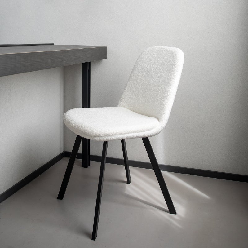 Krzesła do jadalni Teddy Fleece, zestaw 2 szt., do użytku całorocznego – 44 x 41 x 84 cm