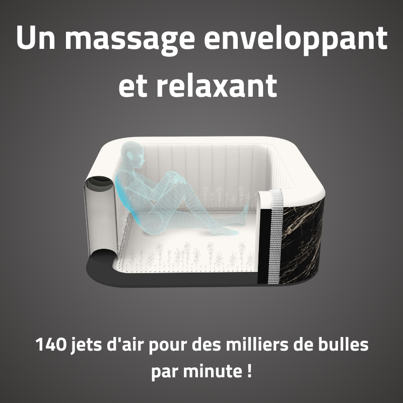 Bestway Spa gonflable carré Lay-Z-Spa Hollywood Luxe AirJet LED 4-6 personnes - 6