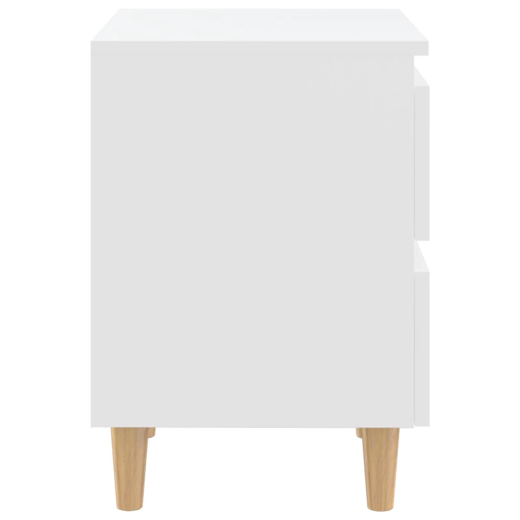 vidaXL Table de chevet avec pieds en pin Blanc 40x35x50 cm - 4