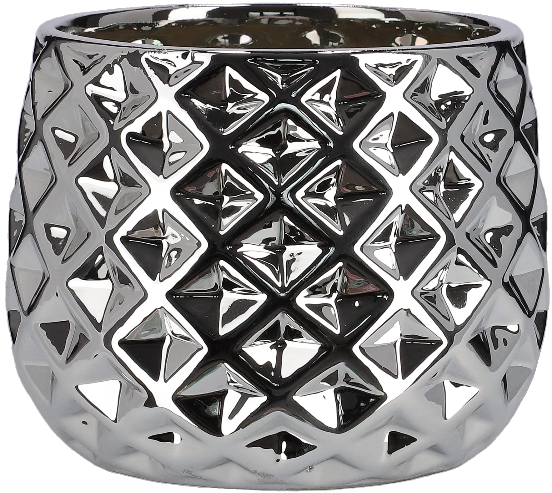 Doniczka donica osłonka ceramiczna szkliwiona 13 cm - Kolor biały - KOTARBAU