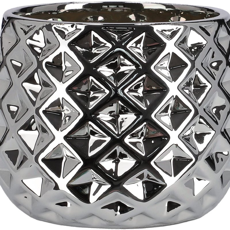 Doniczka donica osłonka ceramiczna szkliwiona 13 cm - Kolor biały - KOTARBAU