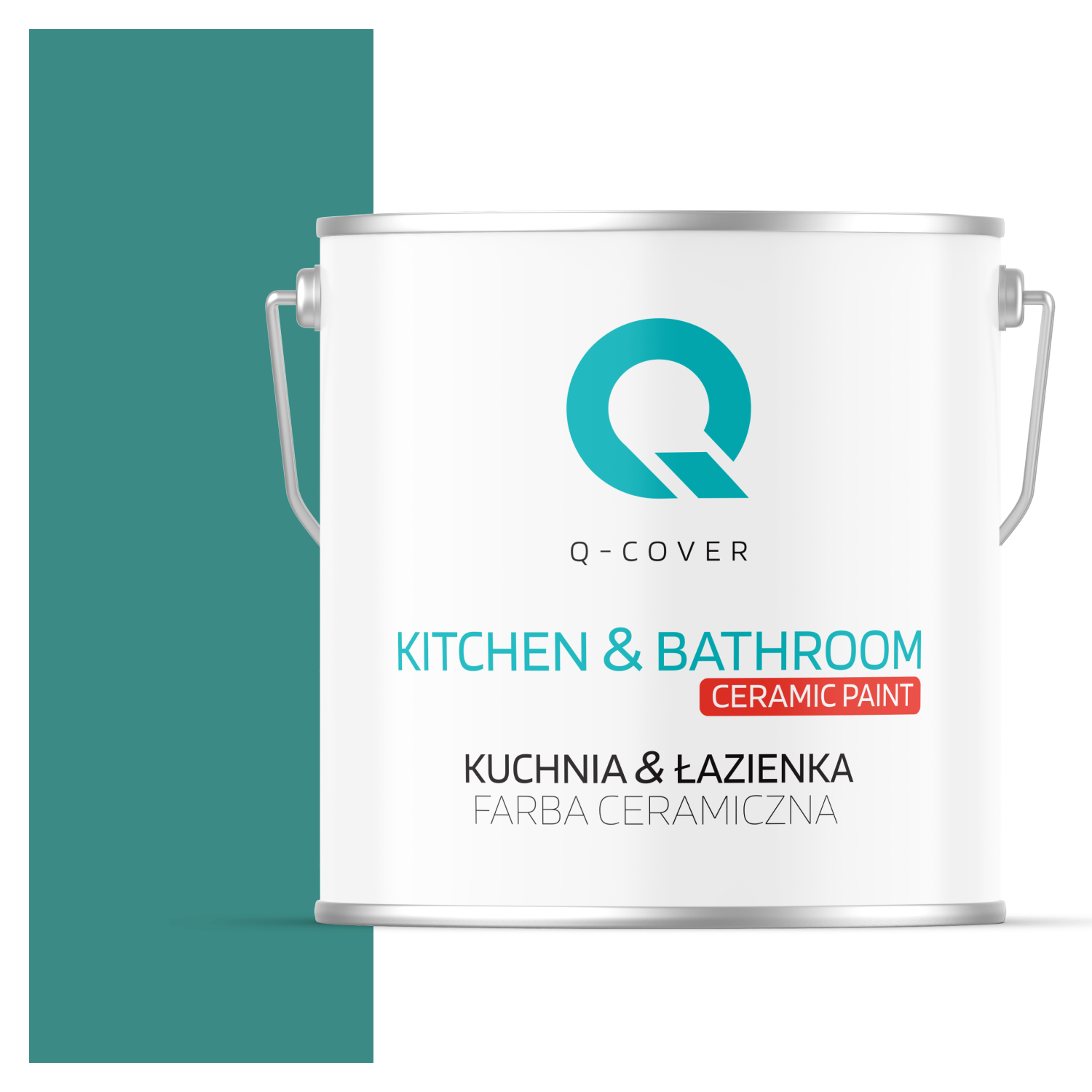 Farba Ceramiczna Kuchnia &amp; Łazienka Q-Cover Turkusowy ciemny H1421 Głęboki Mat 5L