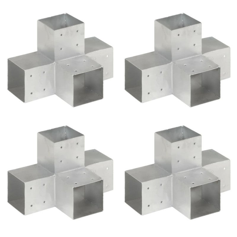 Łączniki w kształcie X, 4 szt., galwanizowany metal, 101x101 mm vidaXL