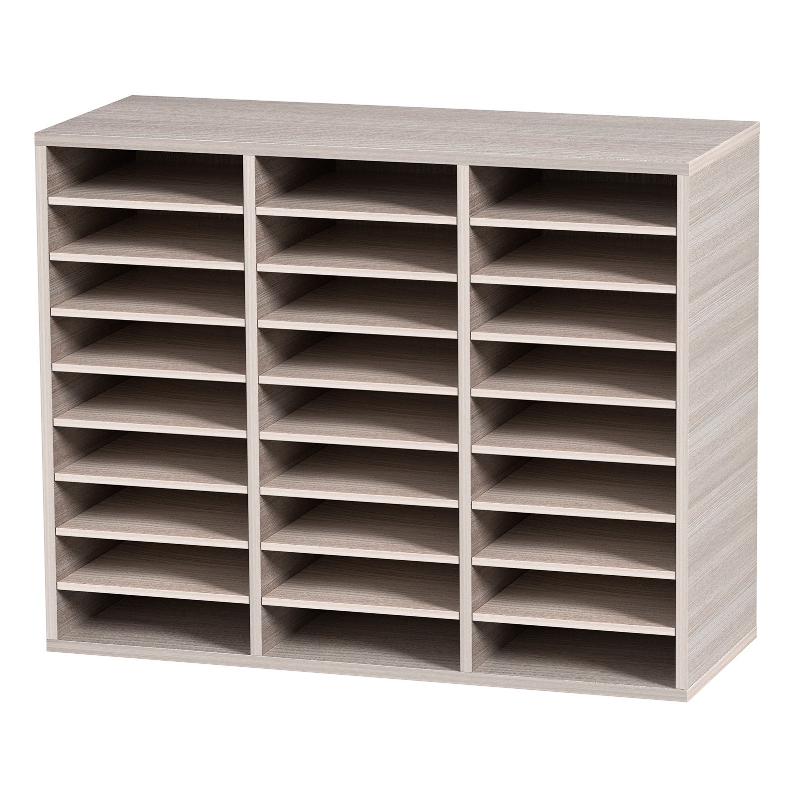 Organiseur Documents SucceBuy Bois 27 Compartiments Réglables, Gris pour Bureau ou Maison - 3