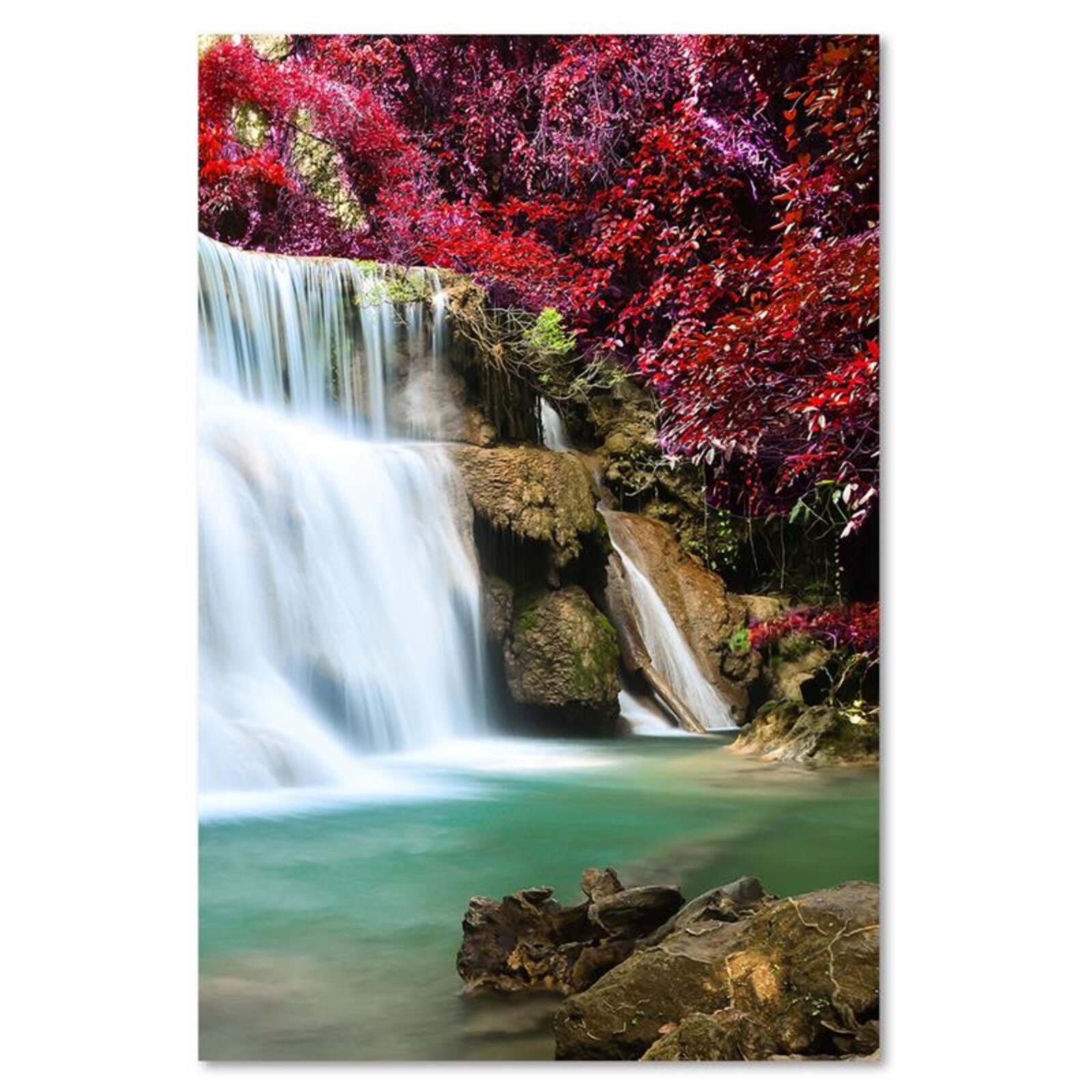 Tableau bois cascade nature paysage - 80 x 120 cm - 2