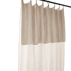 Rideau En Gaze De Coton Naturel - Dimensions 140x300 Cm, Ajustable, 8 Pinces, Certifié Oeko-Tex