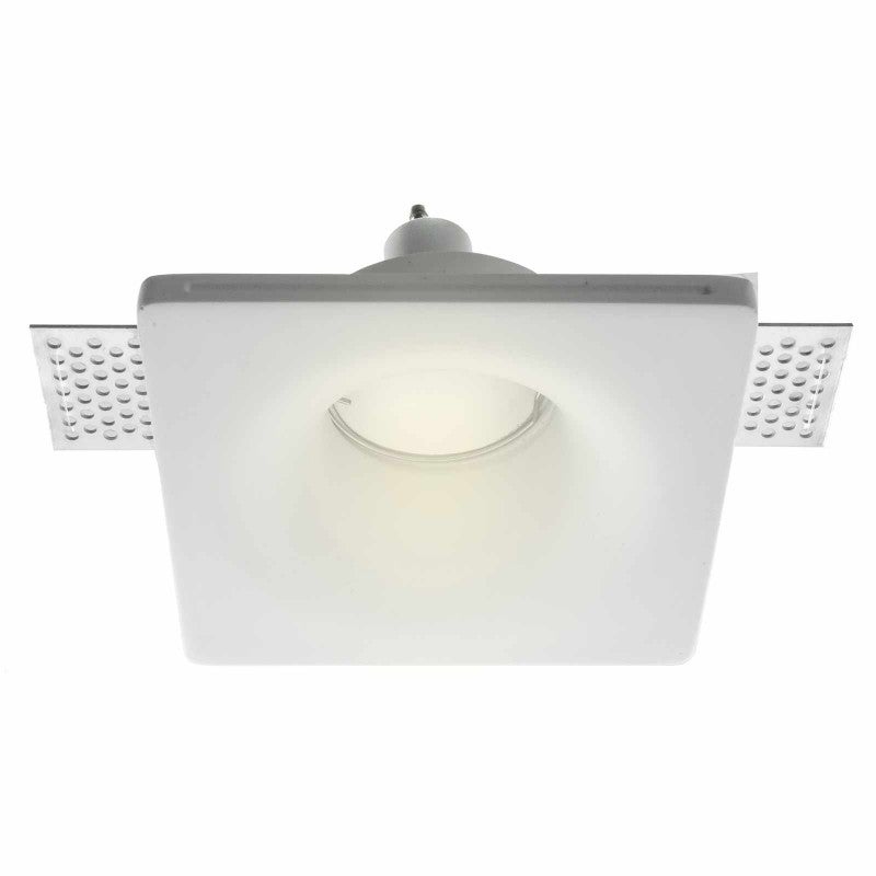 Support de plafonnier moderne carré en plâtre encastré support de lampe GU10 GU5.3 12x12cm - 6