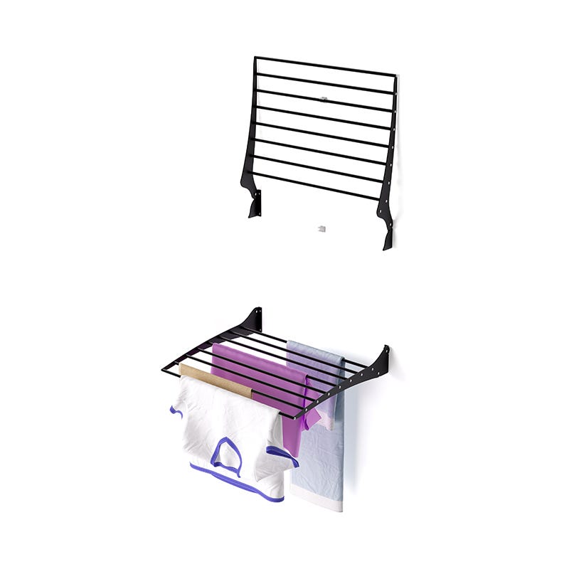 Tendedero de pared negro, Tendedero para interior y exterior de