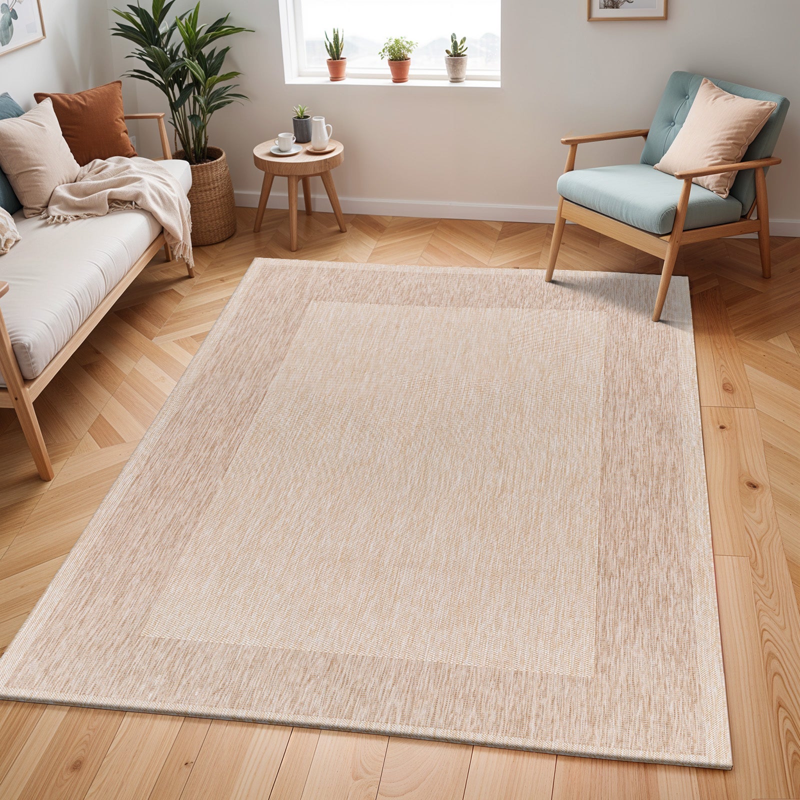 LIVABLISS Tapis d'Extérieur/Intérieur Aspect Jute Beige/Ivoire 200x275 cm Layla - 2