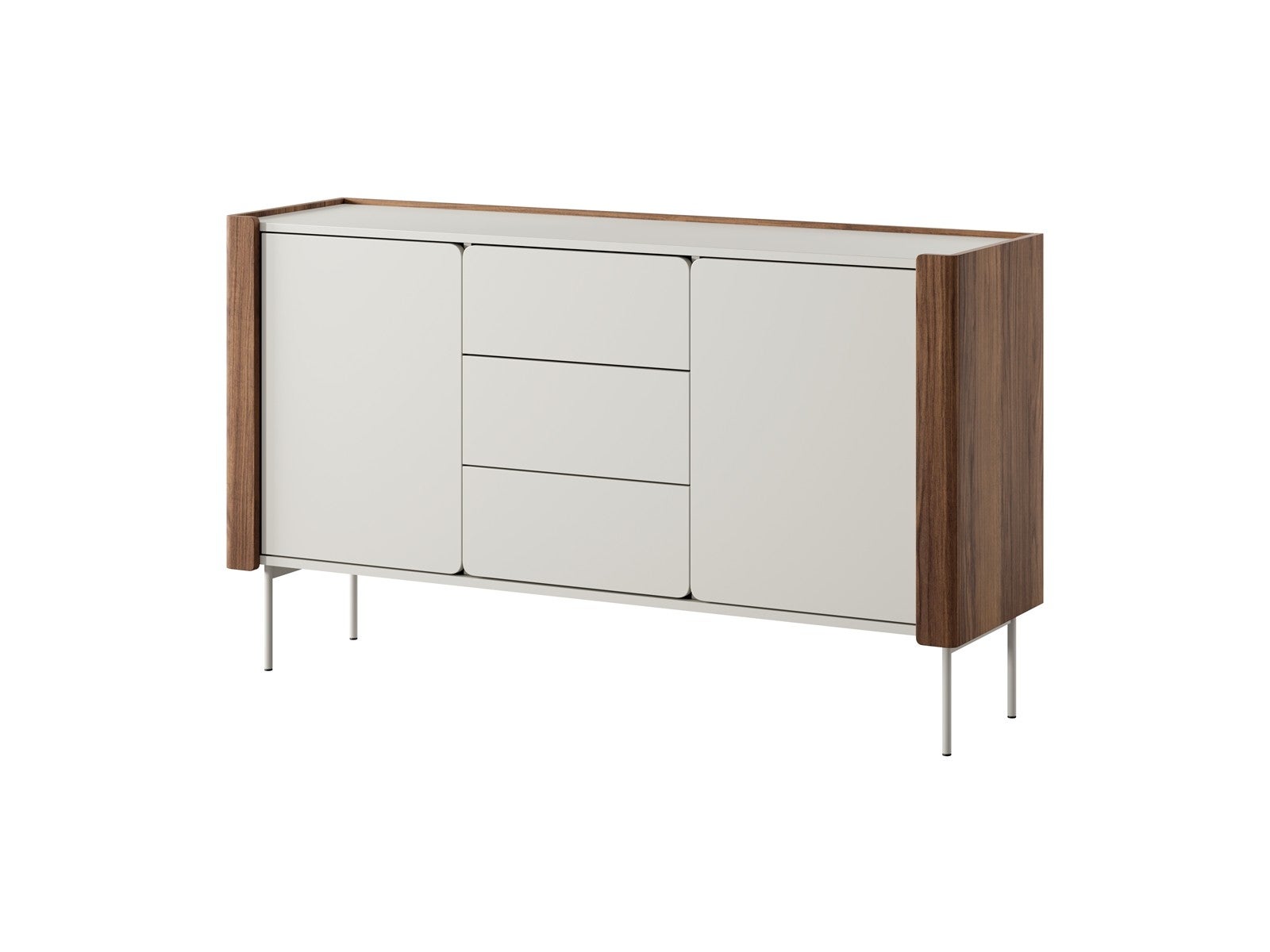 Szeroka komoda PARIS KSZ141 z szufladami – nowoczesna elegancja na metalowych nogach