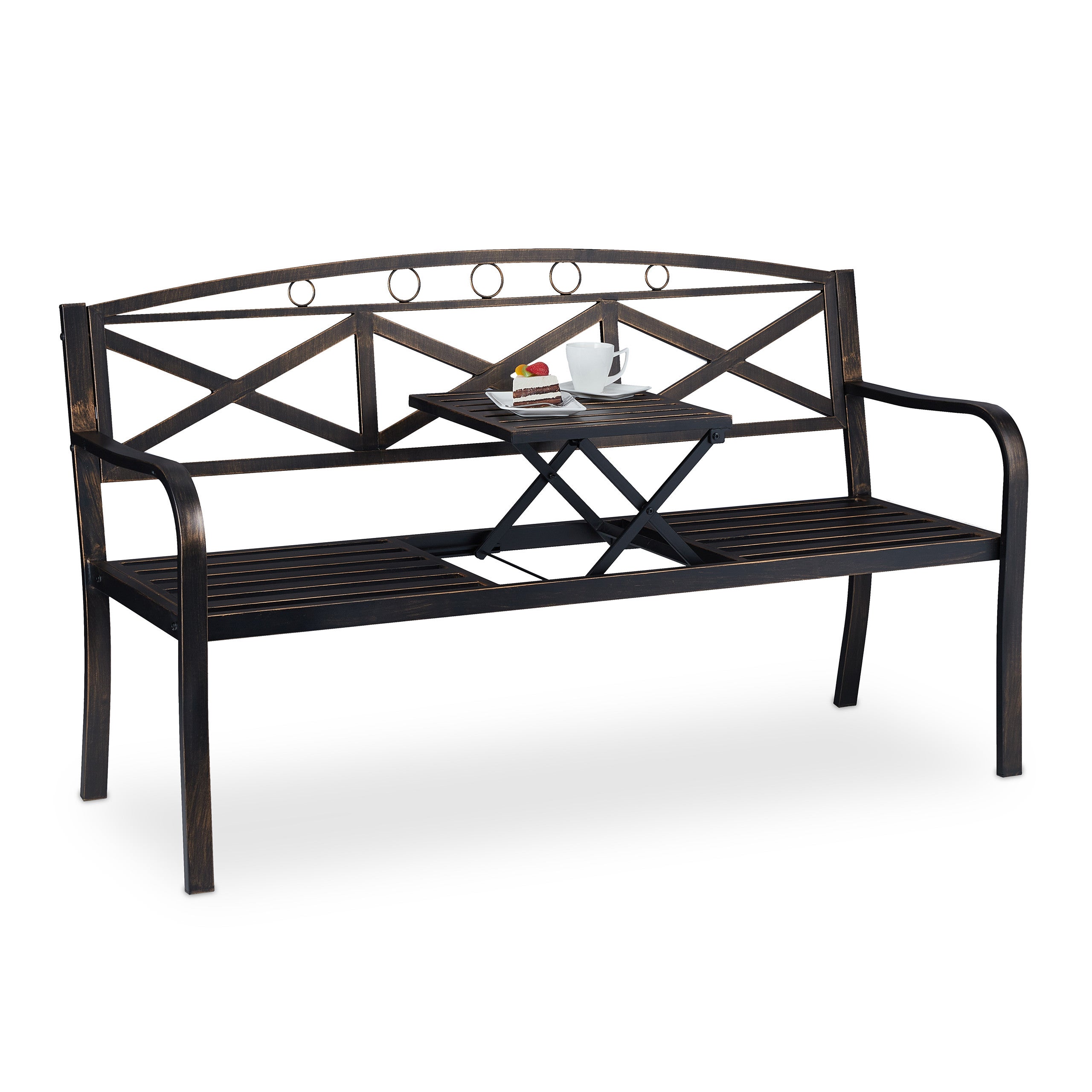 Banc Suspendu Relaxdays Pour 2 Personnes - Design Vintage, Métal, Pour Jardin Et Terrasse