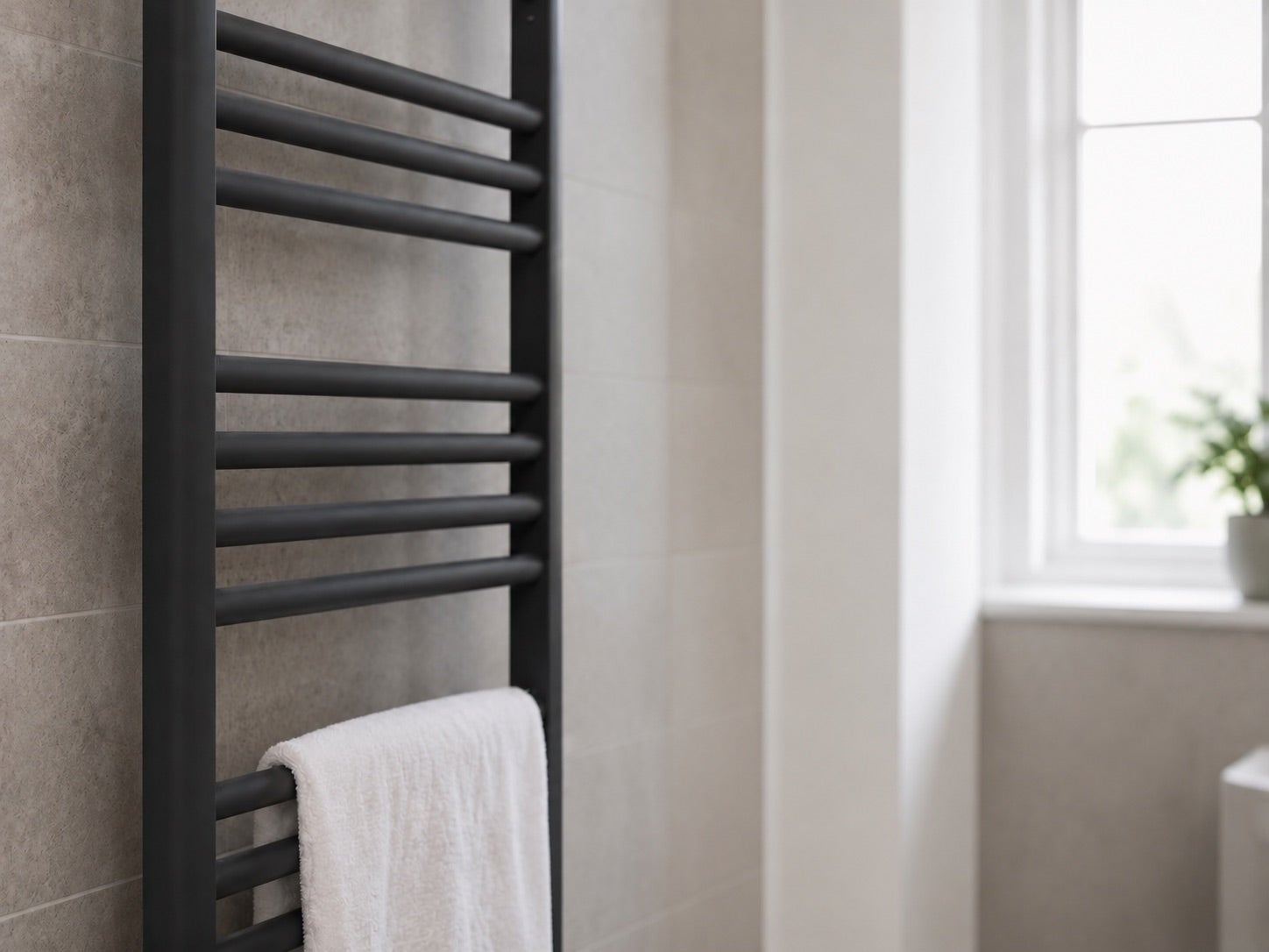 Radiador Toallero Eléctrico Negro 40x120 cm con Termostato 600W-Elegant Radiators - 7