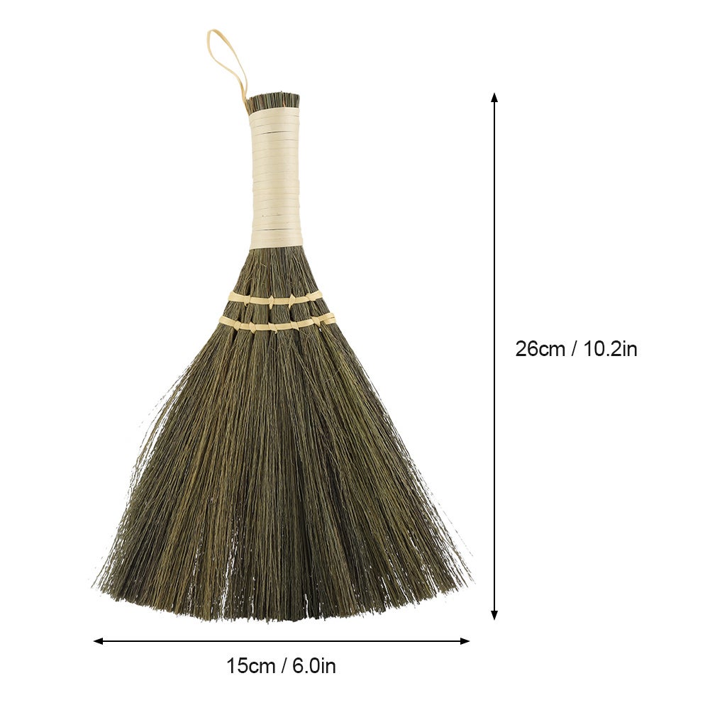 Balai manuel ménager en paille tressée, petit balai fait à la main pour le nettoyage de la poussière et du sol, balai doux - 5