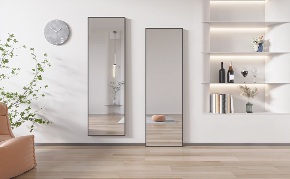 Specchio a figura intera 160x40 cm (supporti a porta, parete, pavimento) - 3