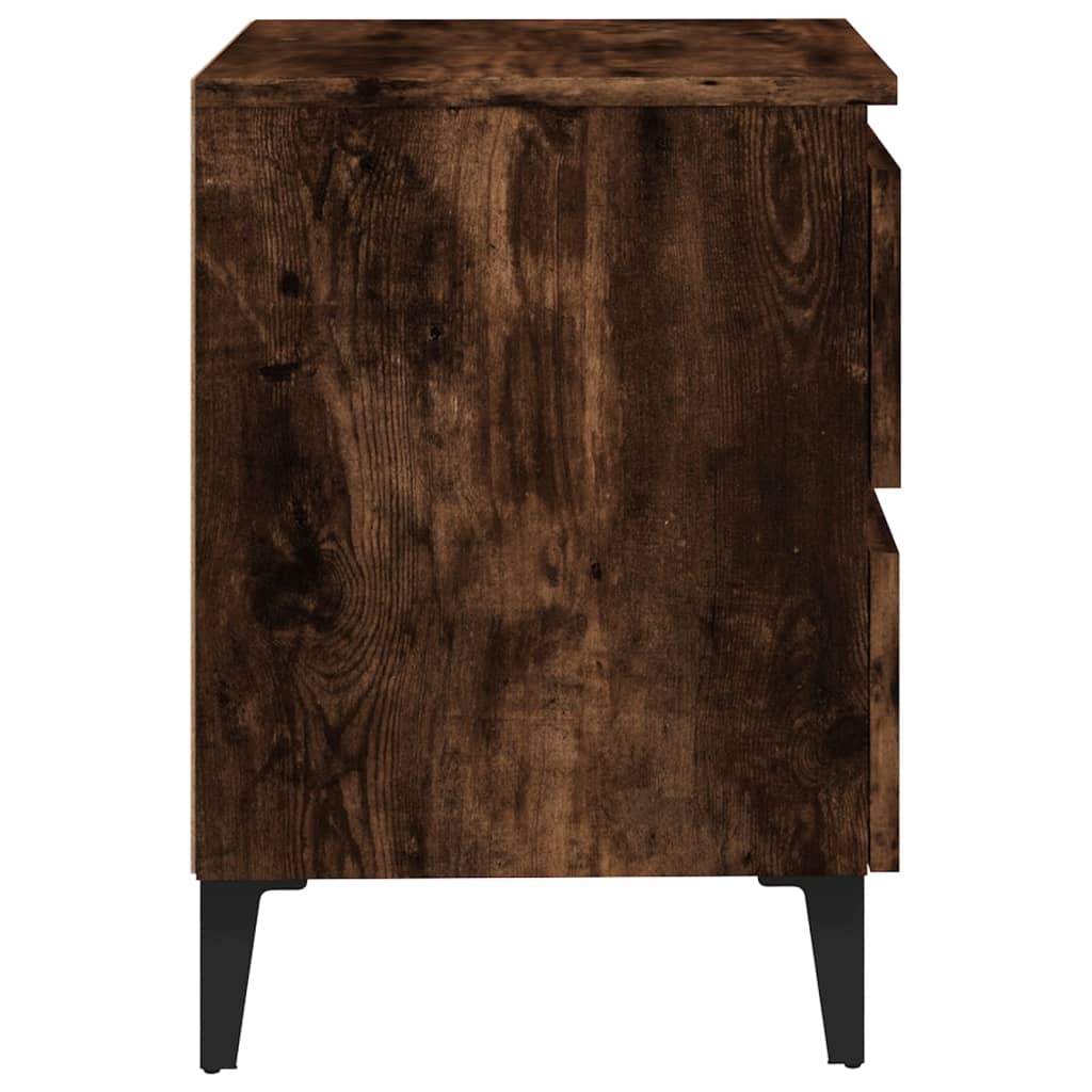 Lot de 2 Tables de chevet，Table d'appoint, Table de nuit pour Salon Chambre pieds en métal Chêne fumé 40x35x50 cm407950 - 7