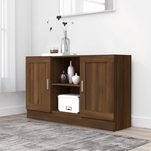 Credenza In Rovere Marrone 34,5x34x90 Cm - Mobiletto Con Ante Per Cucina, Soggiorno O Ingresso