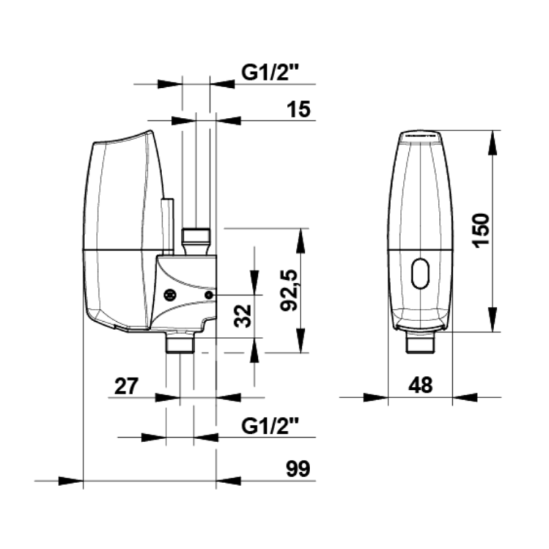 Robinet électronique pour urinoir sans contact PRESTO Sensao 8400N chrome - 4