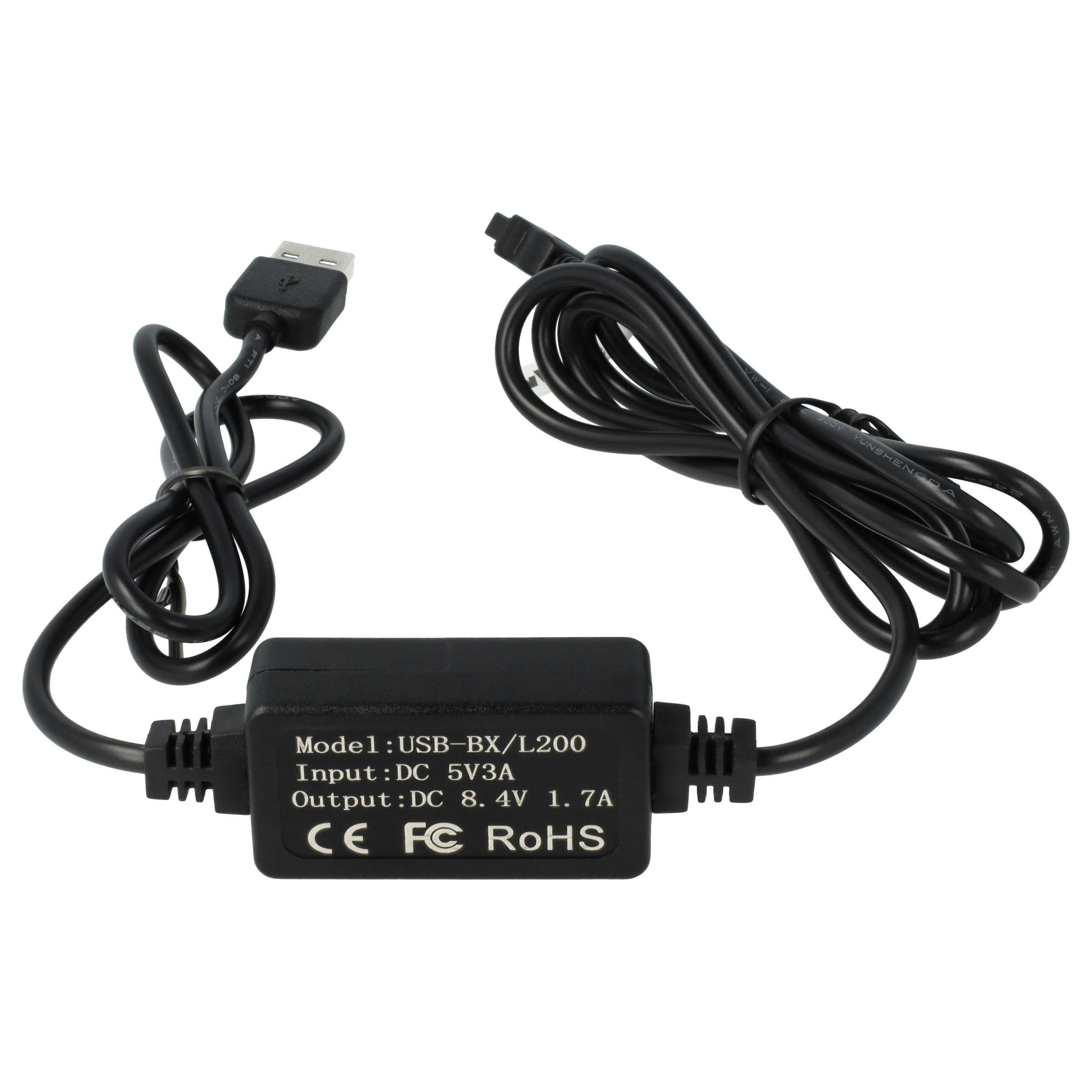 Vhbw Caricatore Per Sony Handycam DCR-SX30 E SX30E – Dock Con Cavo Auto, LED Di Carica, Uscita 4.2V 0.6A