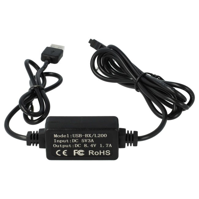 Vhbw Caricatore Per Sony Handycam DCR-SX30 E SX30E – Dock Con Cavo Auto, LED Di Carica, Uscita 4.2V 0.6A