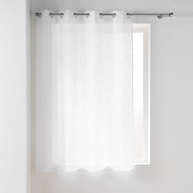 Rideau Voilage Soane 140x180cm Blanc - Voilage à œillets Pour Fenêtre - Tissu Uni, Neuf